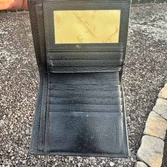 Ferragamo Gancini Leather Wallet Woven Inlay Vintage - Picture 6 of 8